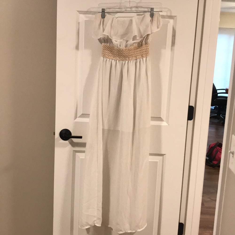 Strapless white Maxi